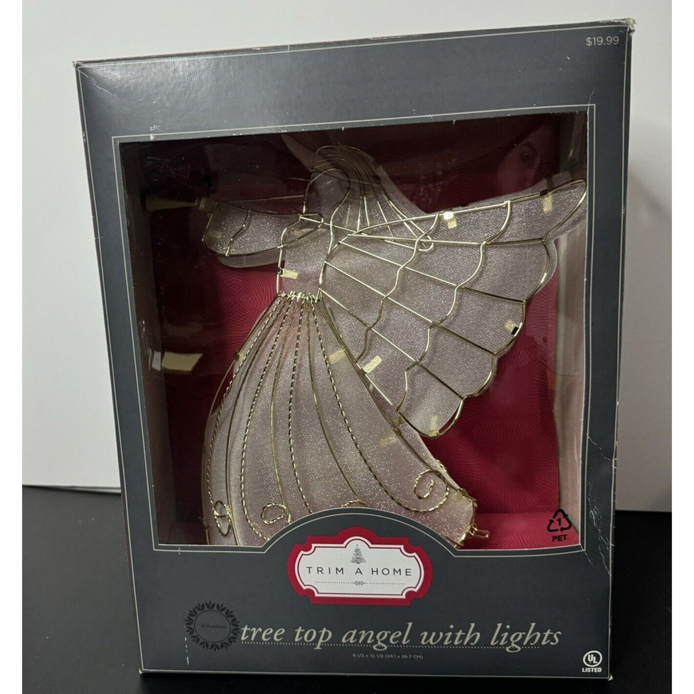 Trim a Home Tree Top Angel with Lights Kmart New Oldstock Christmas Tree Topper